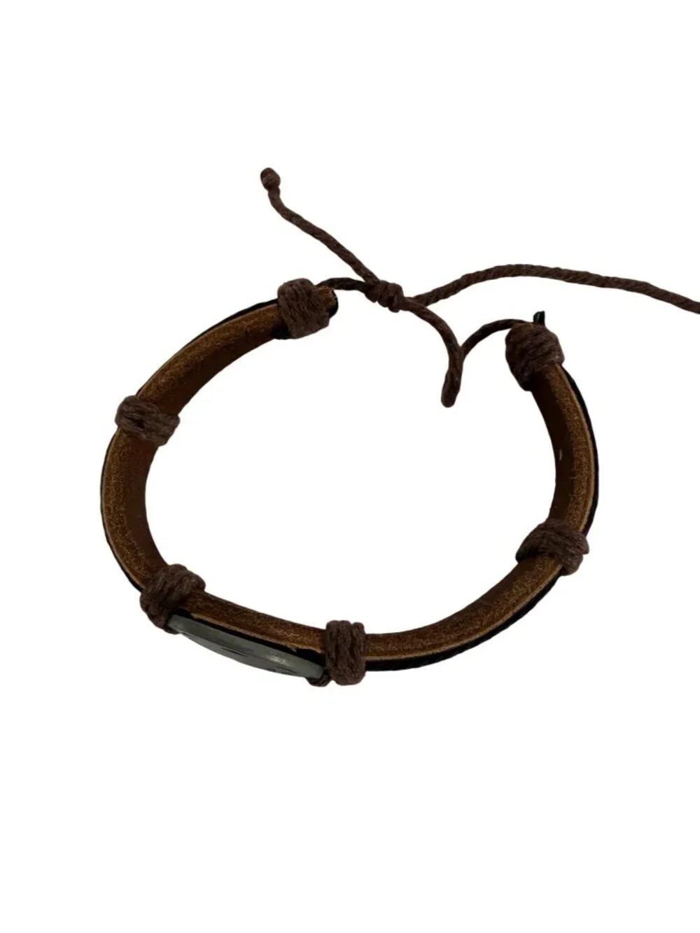 Capricorn Zodiac Leather Bracelet Adjustable Cord Metal Charm Goat Boho Hippie